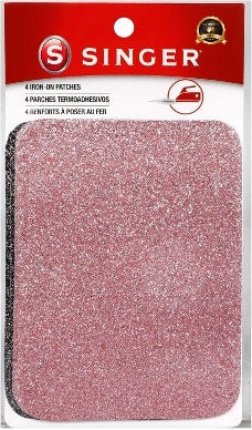Parches Glitter Rosa Gris Plancha 4u - Singer