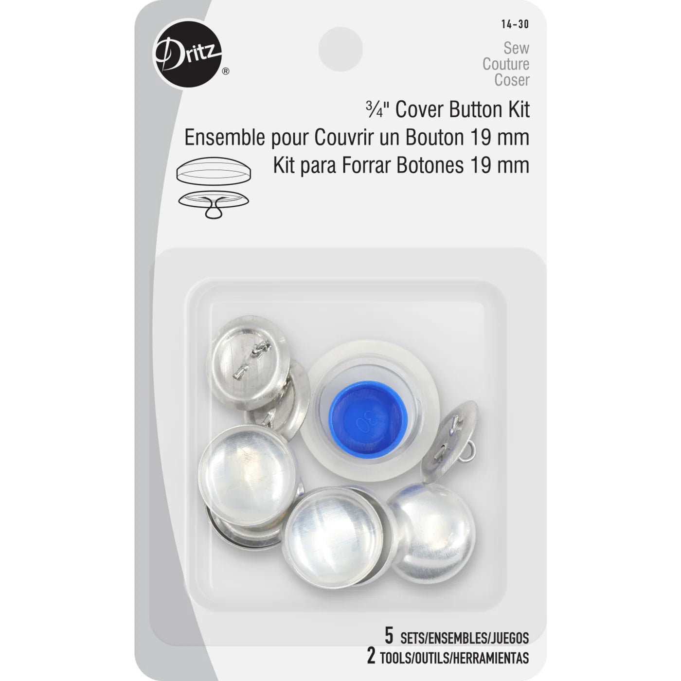 Kit para Forrar Botones 1,9 cm - Dritz