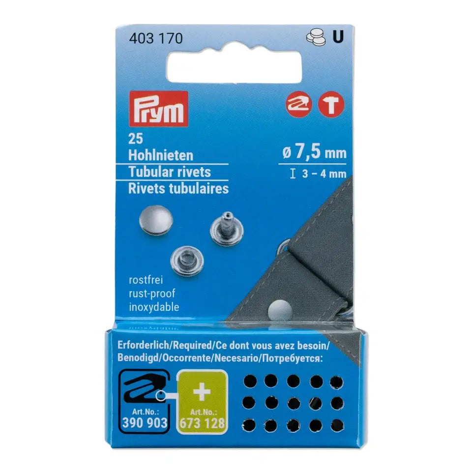 Remaches plateados 3-4 mm – 25 unidades Prym