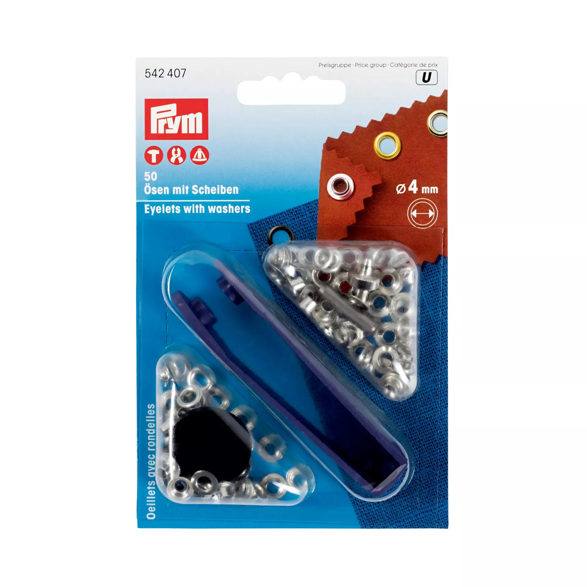 Ojetillo Dorado 4mm + Aplicador Prym