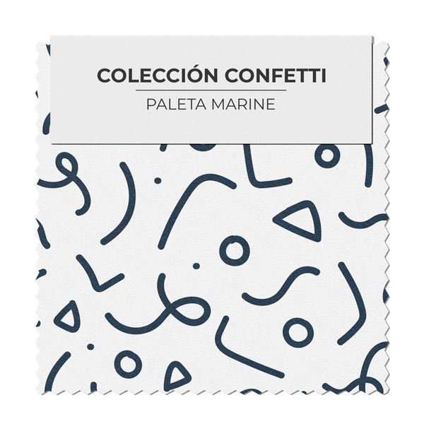 Confetti Azul Marino Base Blanca
