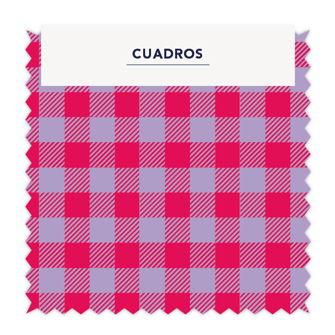 Vichy 1x1 cm Fucsia Morado
