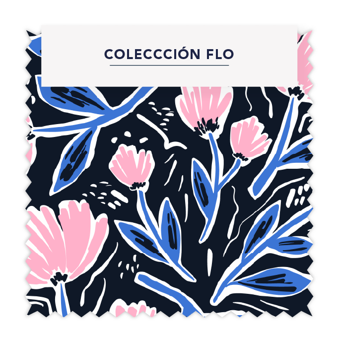 Flores a Trazo Azul
