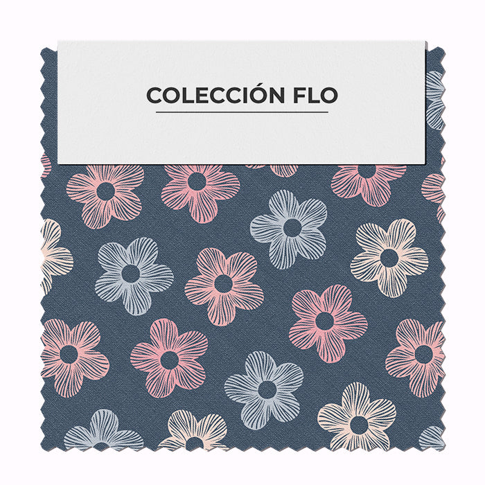 Flor a Trazo Azul