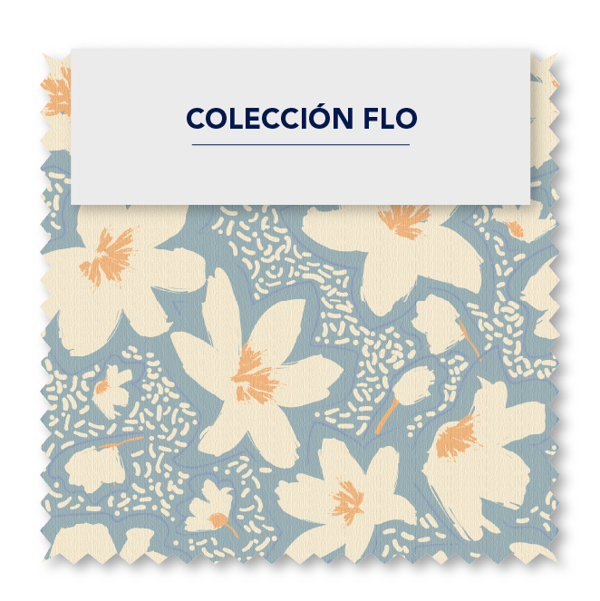 Flor Crema Azul