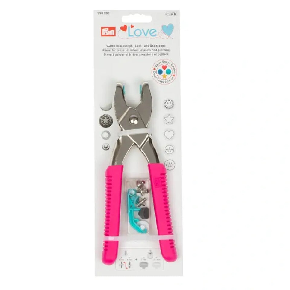 Prensa Broches Plásticos y Sacabocado Fucsia - Prym